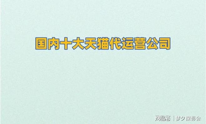 国内十大IM电竞官网天猫代运营公司(图1)